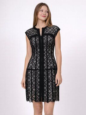 Nanette Lepore Black Lace Zip Front Dress – Size 4 NWT